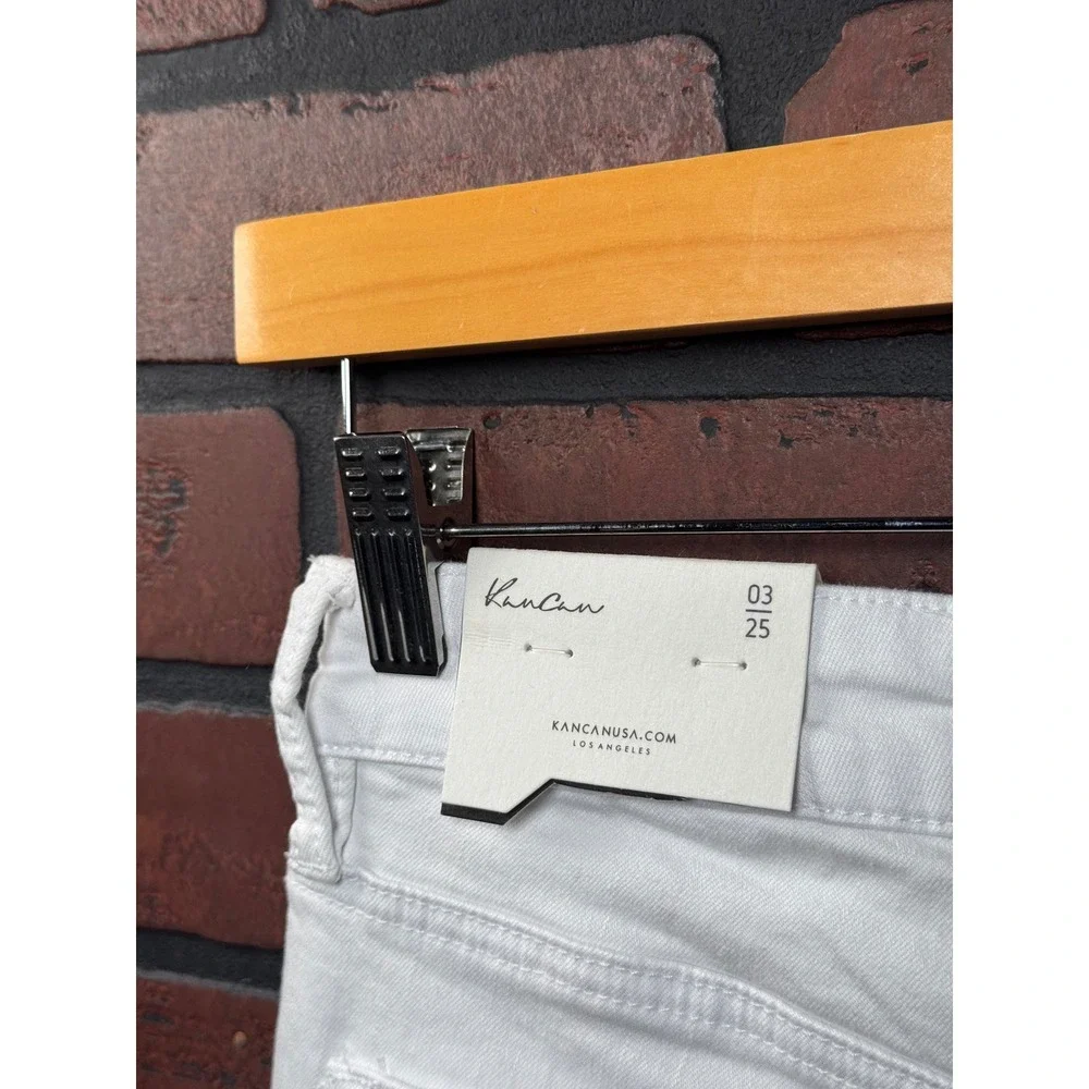Kancan Petite Hilary Mid Rise Flare White Jeans‎ Boho Casual Women's 03/25 NWT